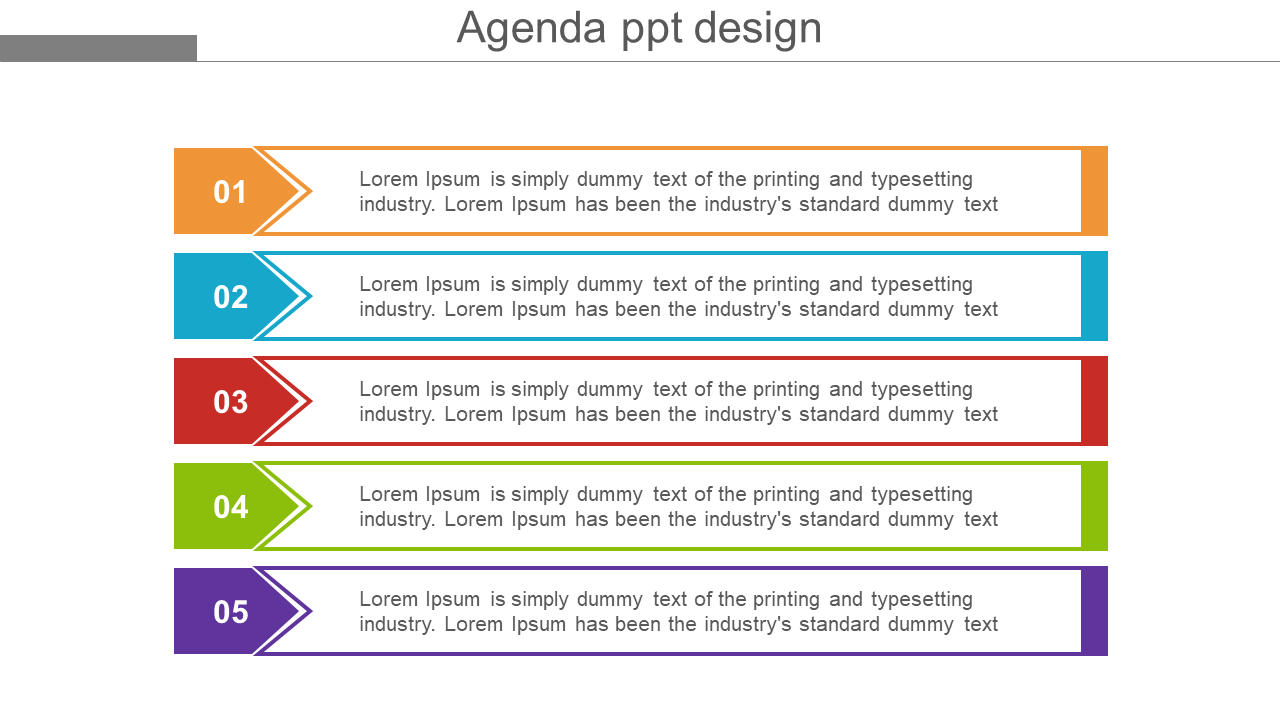 Amazing Agenda PPT Design PowerPoint - Chevron Model
